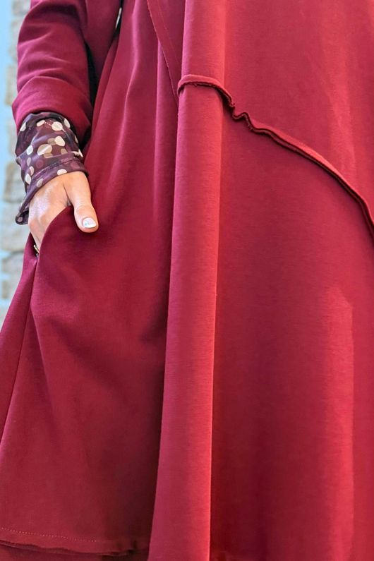 Sola Smart Tech Panel Dress Burgundy